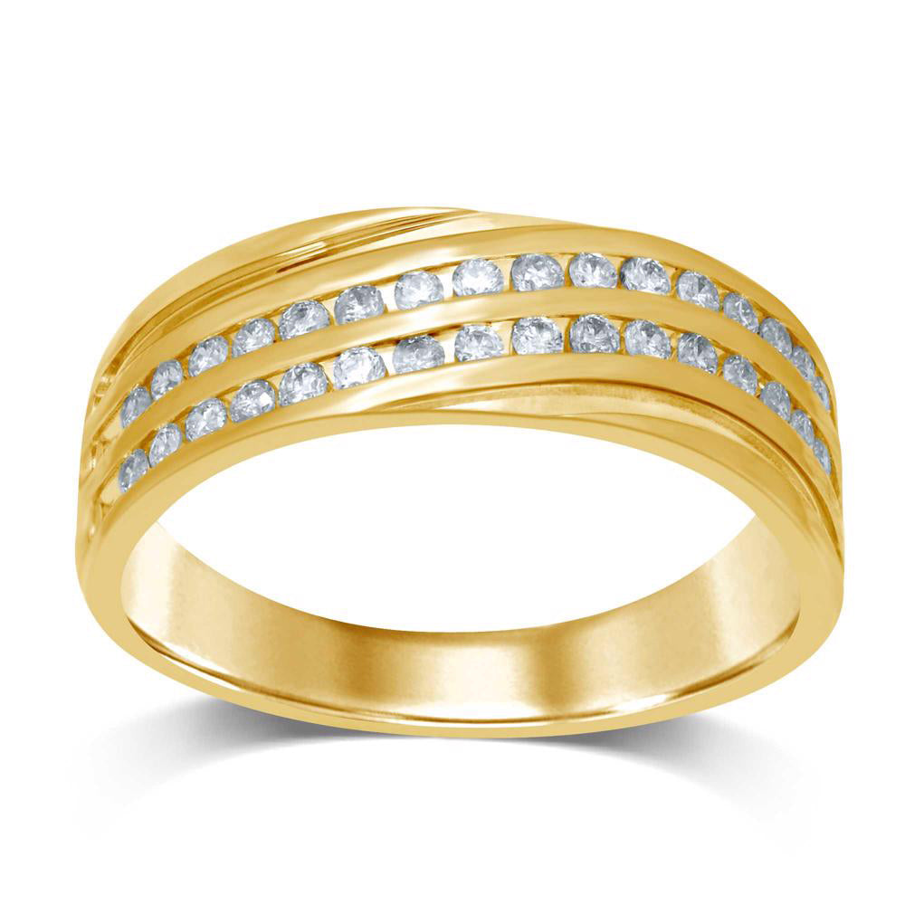 14k White Gold 0.50CT Lab Diamond Mens Wedding Band