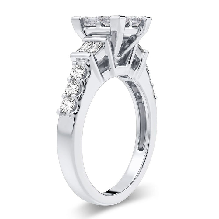 Brilliant 14k White Gold 1.25CT Lab Diamond Ring