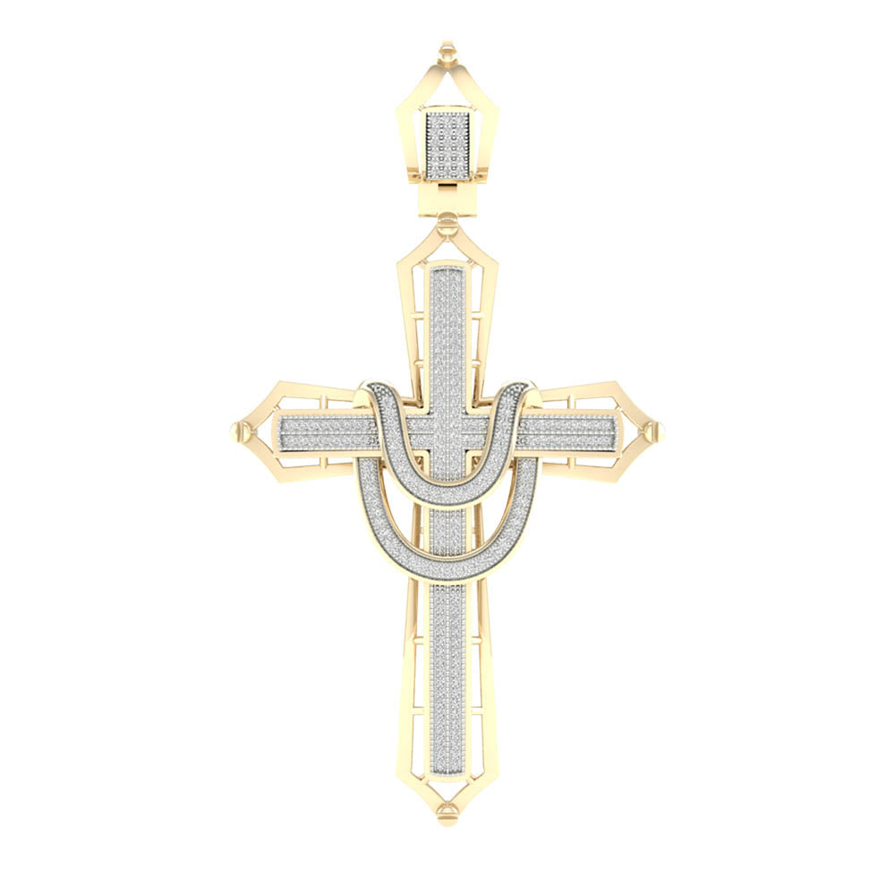 10K 0.55ct Diamond Cross Pendant