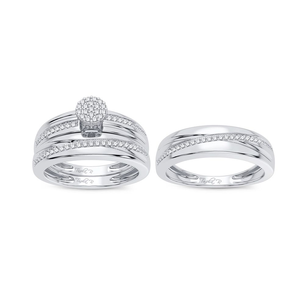 10K 0.22CT Diamond Trio Set