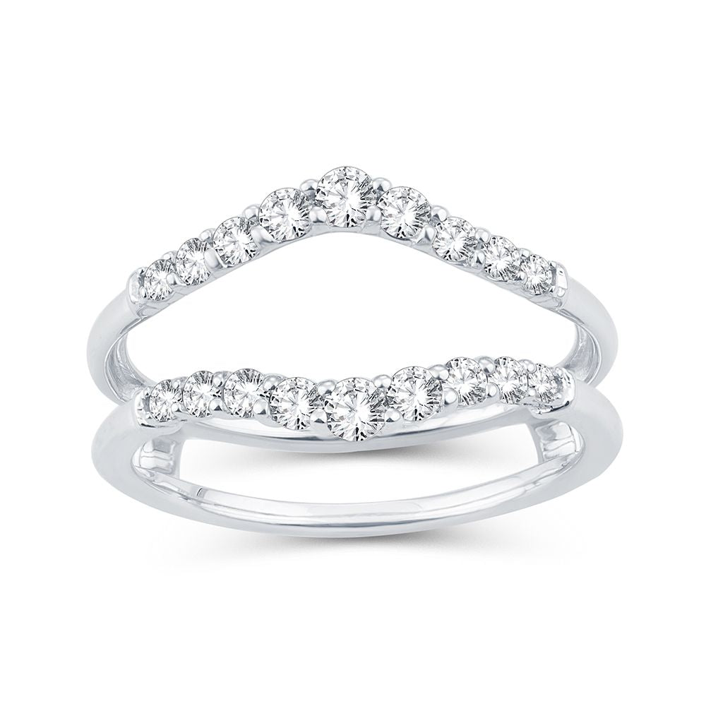 Brilliant 14K White Gold Lab Diamond Ring Guard Enhancer