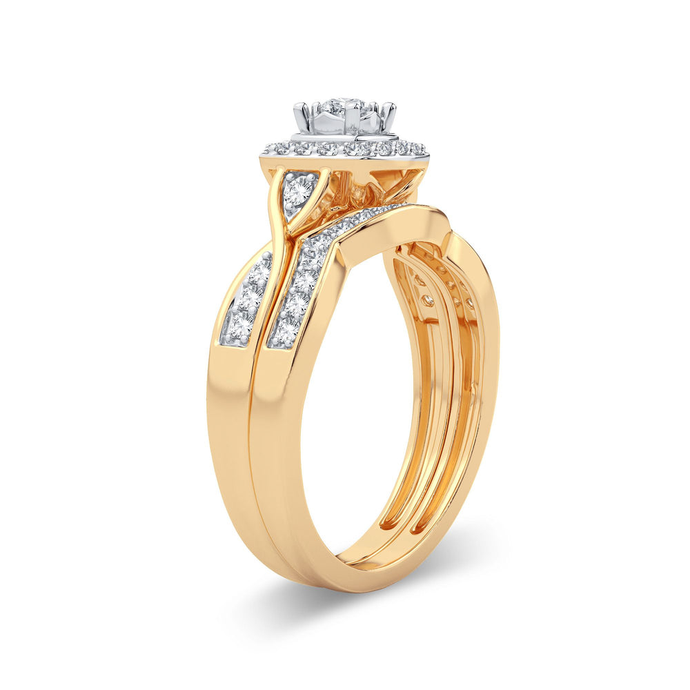 10K Yellow Gold Lab-Created Diamond Bridal Ring Elegance