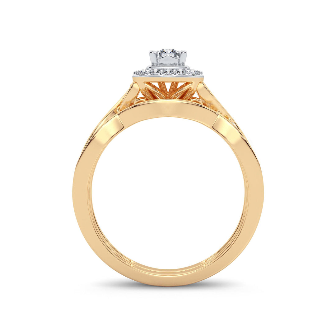10K Yellow Gold Lab-Created Diamond Bridal Ring Elegance