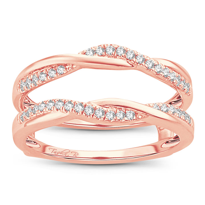 14k Rose Gold 0.25CT Lab Diamond Ring Guard Enhancer