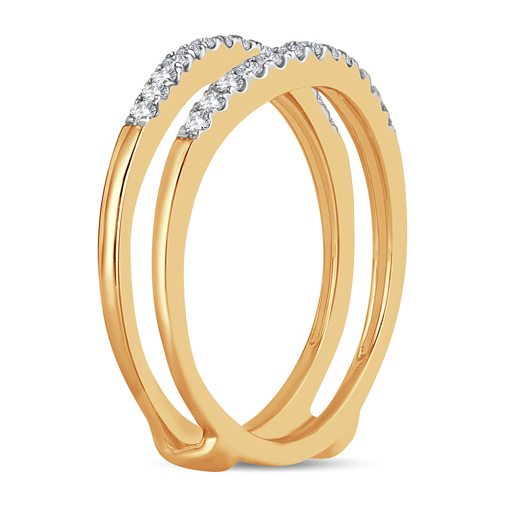 14K Yellow Gold Lab Diamond Ring Guard Enhancer - Chic Accent