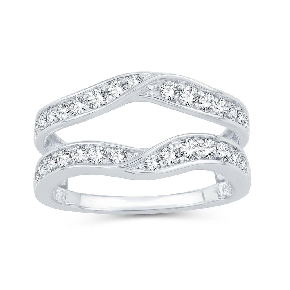 14k White Gold Lab Diamond Ring Guard Enhancer