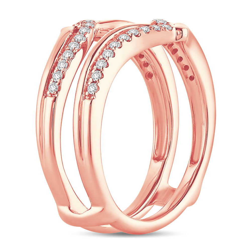 14k Rose Gold Lab Diamond Ring Guard Enhancer