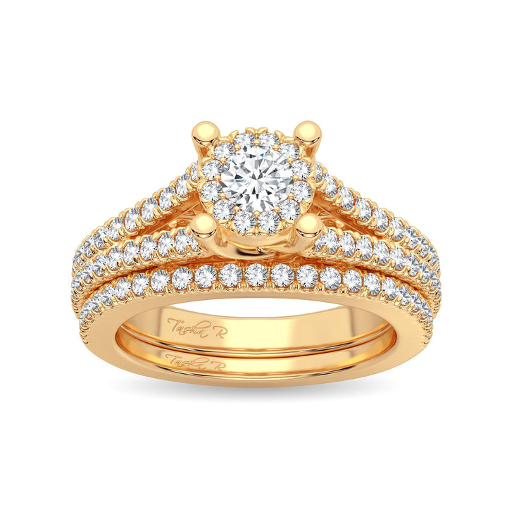 14k Yellow Gold 0.83CT Lab Diamond Womens Bridal Ring