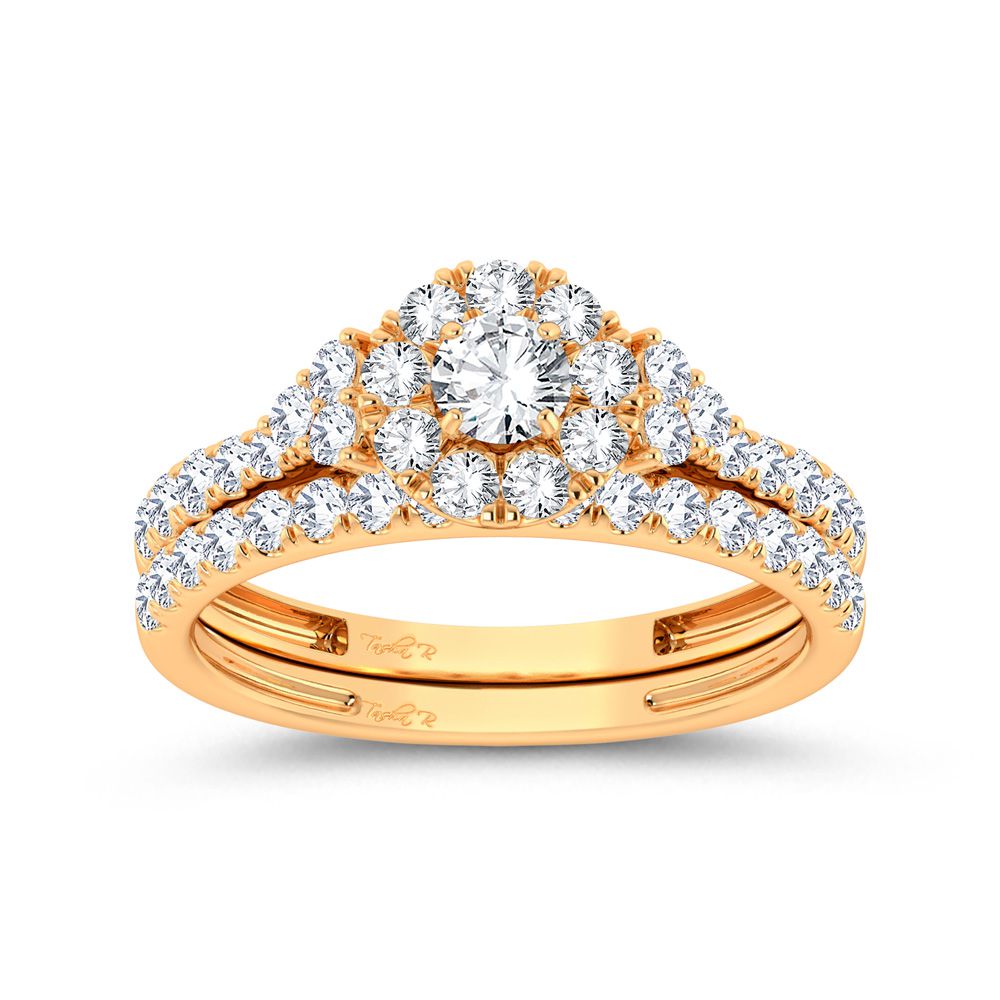 Timeless 14k Yellow Gold 1ct Lab Diamond Bridal Ring