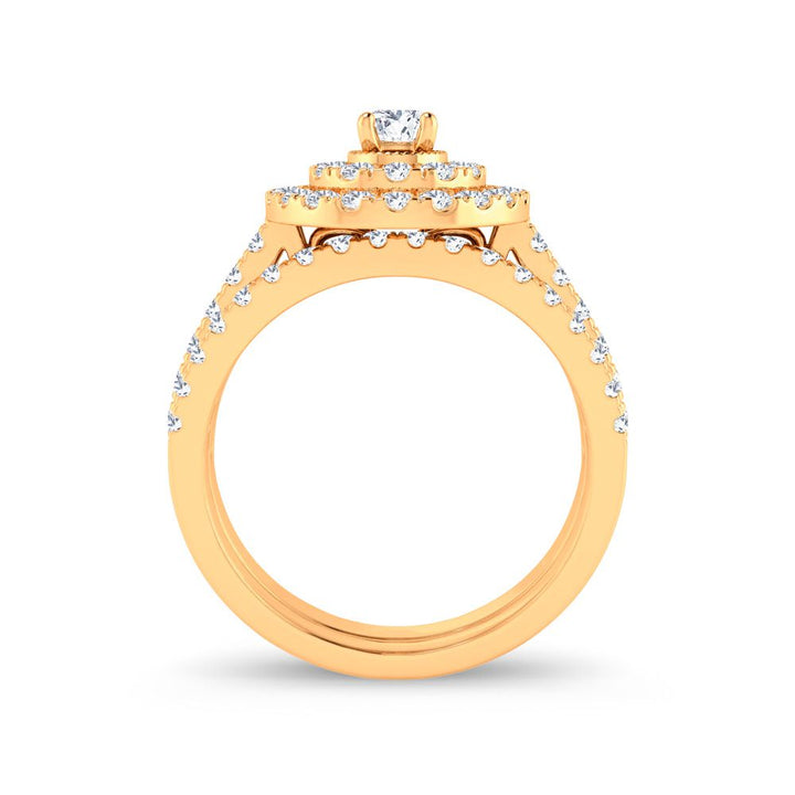 Classic 14k Yellow Gold 1ct Lab Diamond Bridal Ring