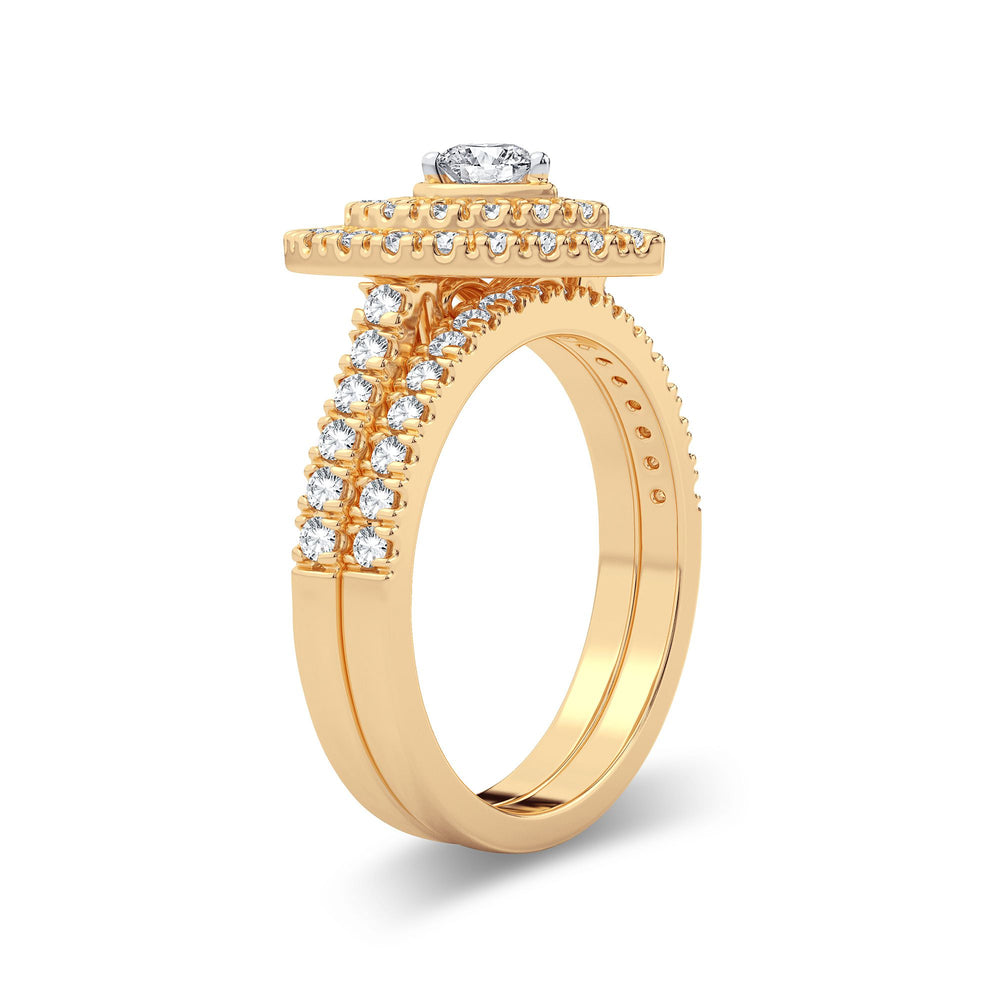 Brilliant 14K Yellow Gold Lab Diamond Bridal Ring (1CT)