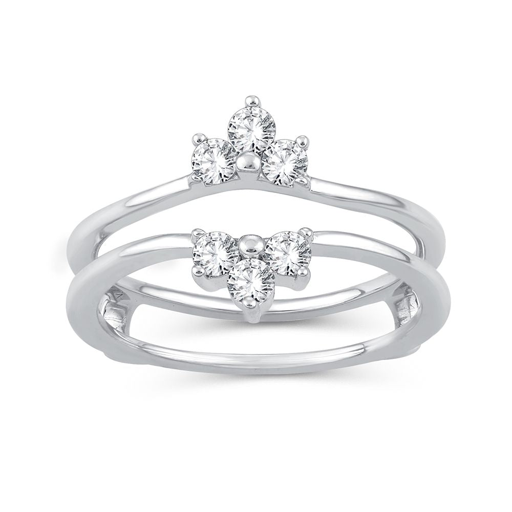 Sparkling 14K White Gold Lab Diamond Ring Guard Enhancer