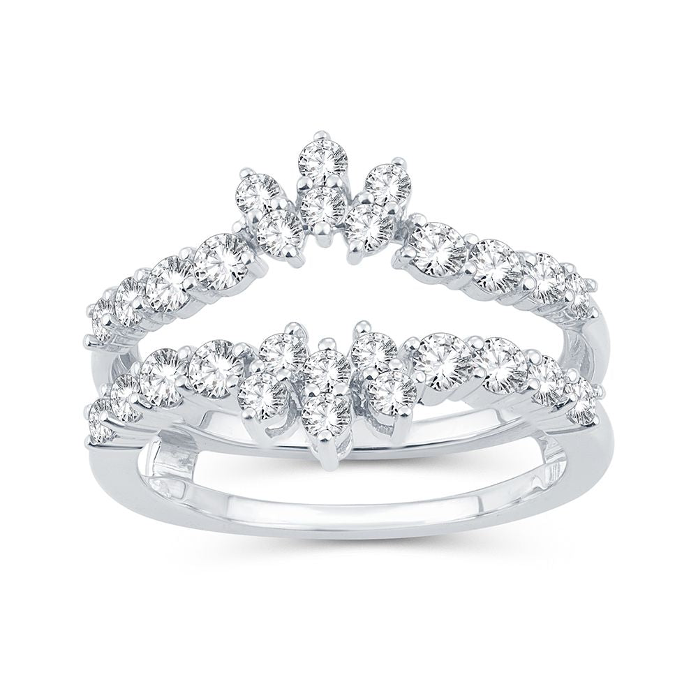 14k White Gold 1CT Lab Diamond Ring Guard Enhancer