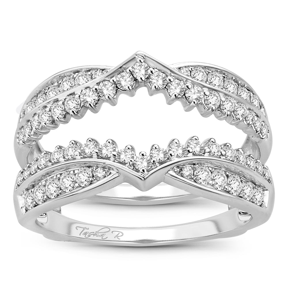 14k White Gold Lab Diamond Ring Guard Enhancer