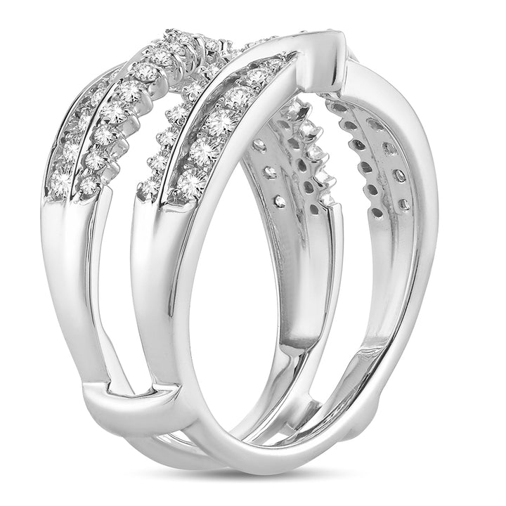14k White Gold Lab Diamond Ring Guard Enhancer