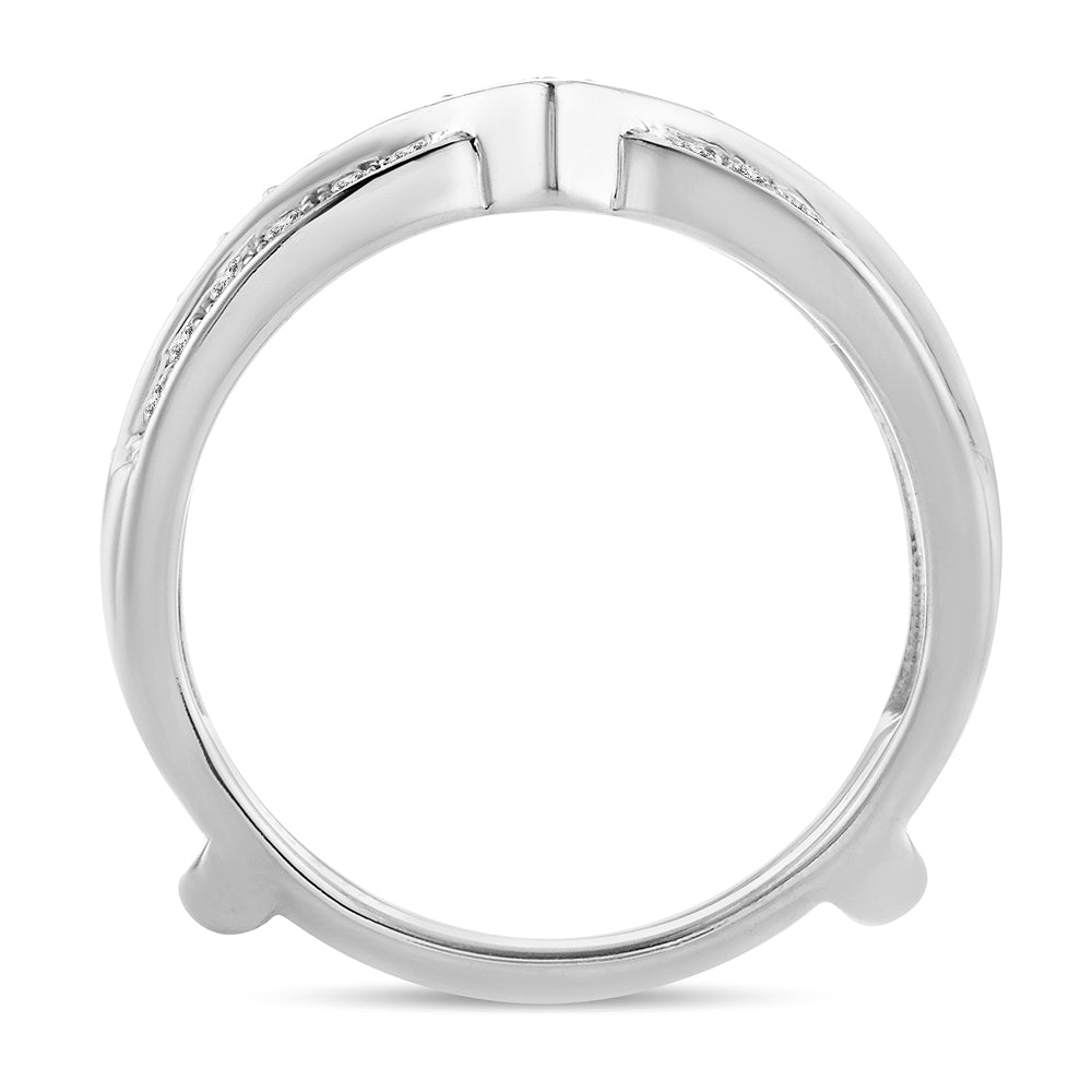 14k White Gold Lab Diamond Ring Guard Enhancer