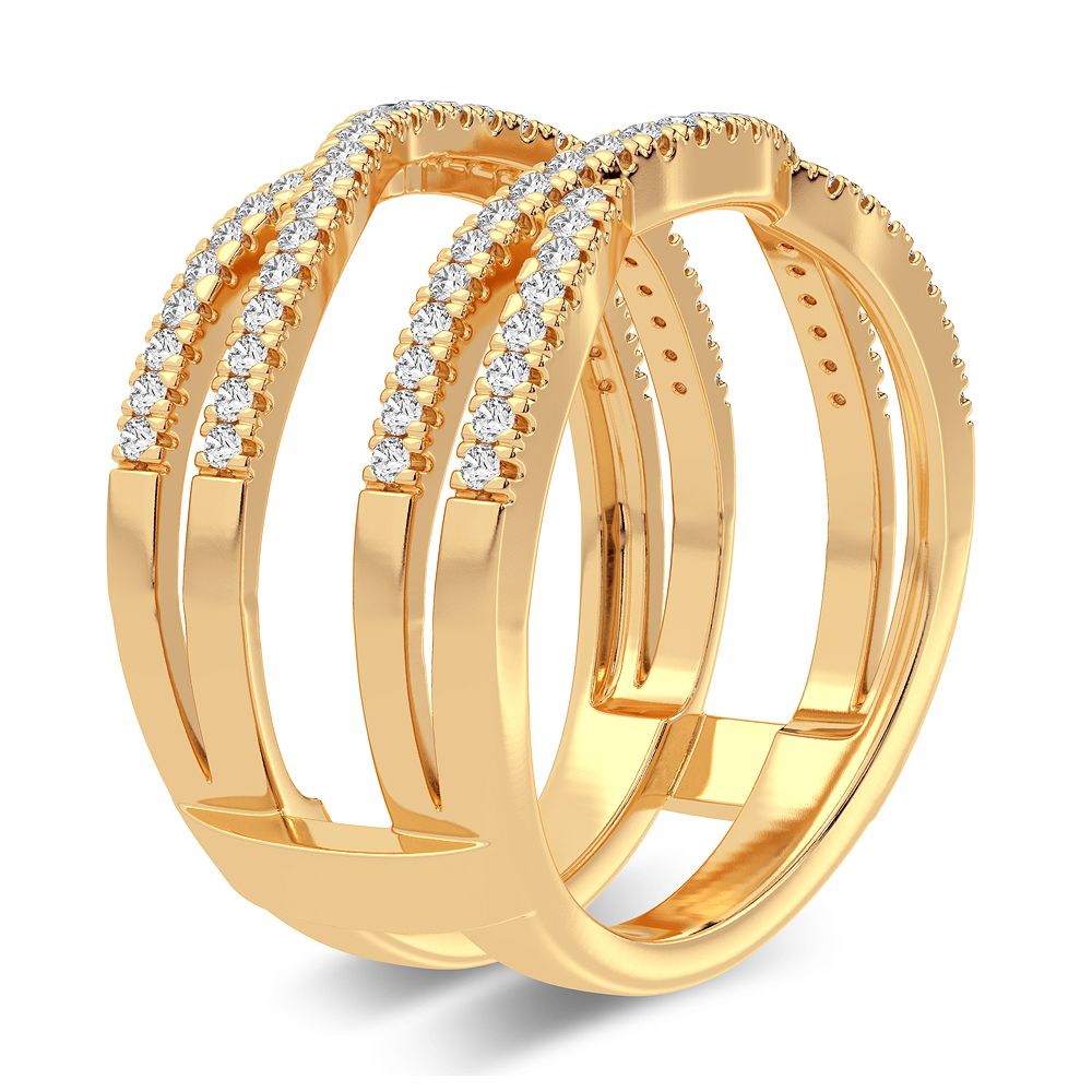 14K Yellow Gold Lab Diamond Ring Guard Enhancer