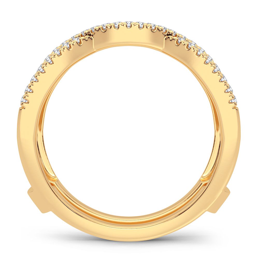 14K Yellow Gold Lab Diamond Ring Guard Enhancer