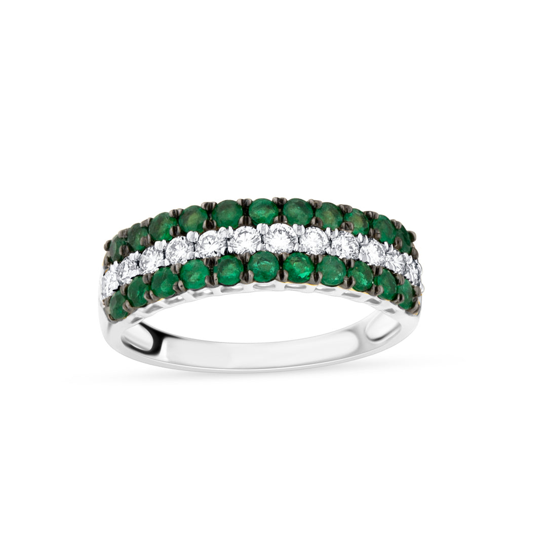 14K 0.37 CT Diamond & EMERALD BAND