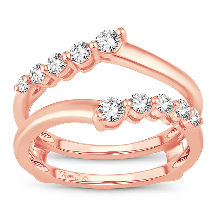 Romantic Rose Gold Lab Diamond Ring Guard Enhancer 0.50CT