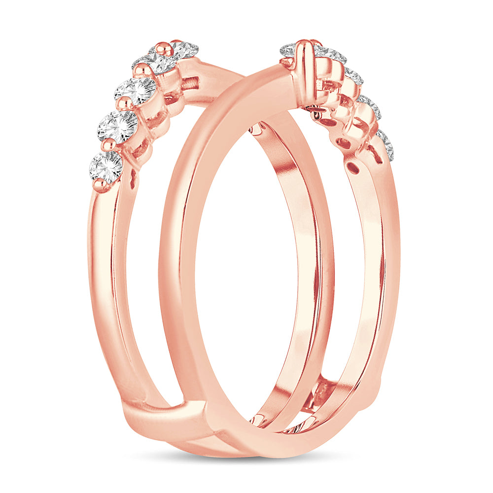 Romantic Rose Gold Lab Diamond Ring Guard Enhancer 0.50CT