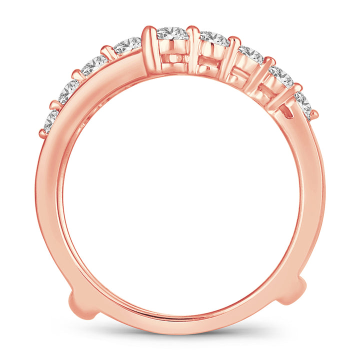 Romantic Rose Gold Lab Diamond Ring Guard Enhancer 0.50CT