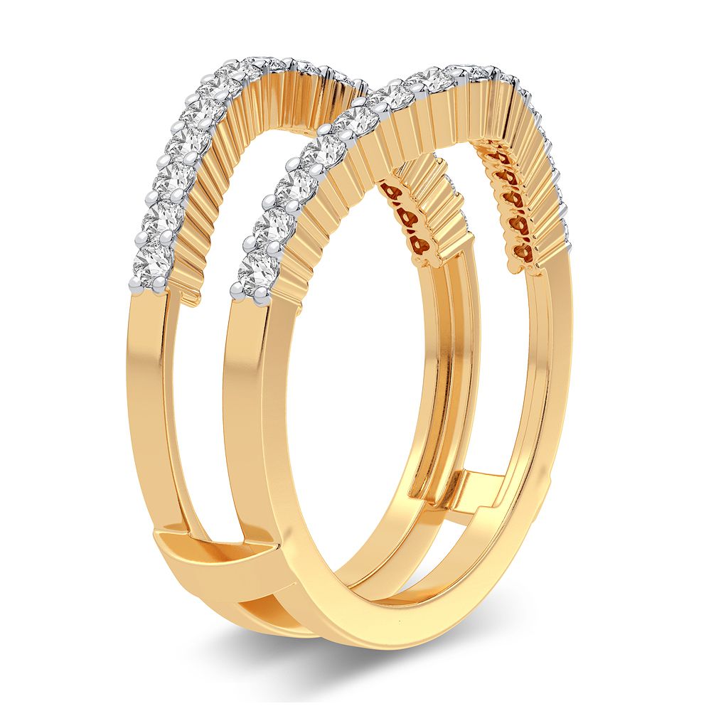 14K Yellow Gold 0.50CT Lab Diamond Ring Guard Enhancer