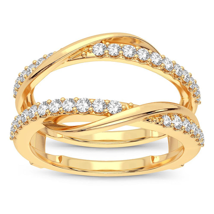14K Yellow Gold 0.40CT Lab Diamond Ring Guard Accent
