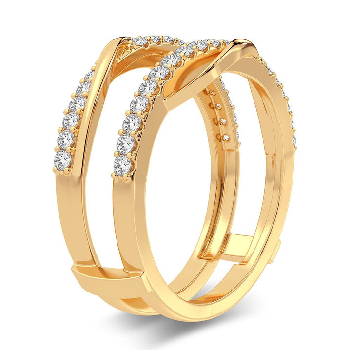 14K Yellow Gold 0.40CT Lab Diamond Ring Guard Accent