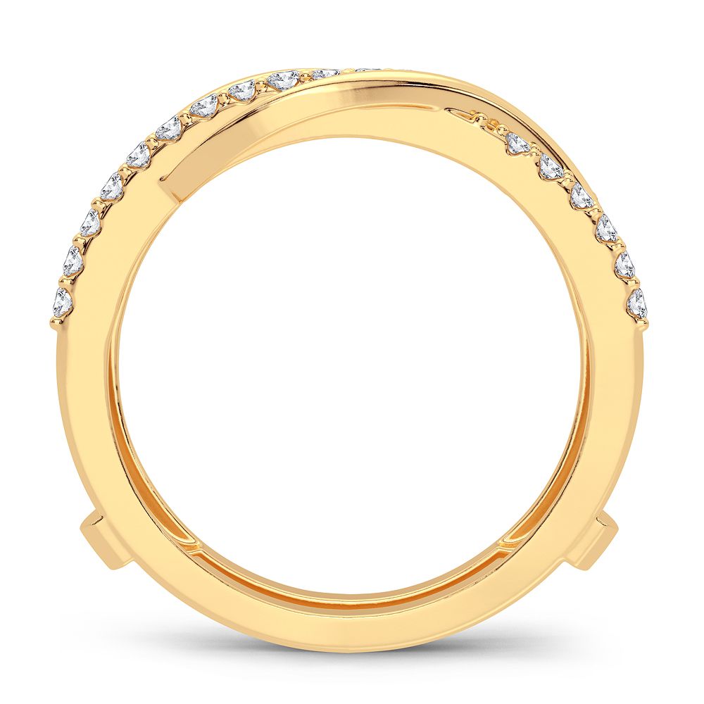14K Yellow Gold 0.40CT Lab Diamond Ring Guard Accent
