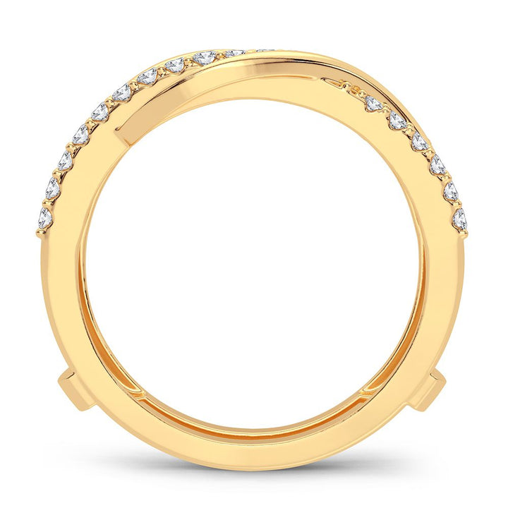 14K Yellow Gold 0.40CT Lab Diamond Ring Guard Accent