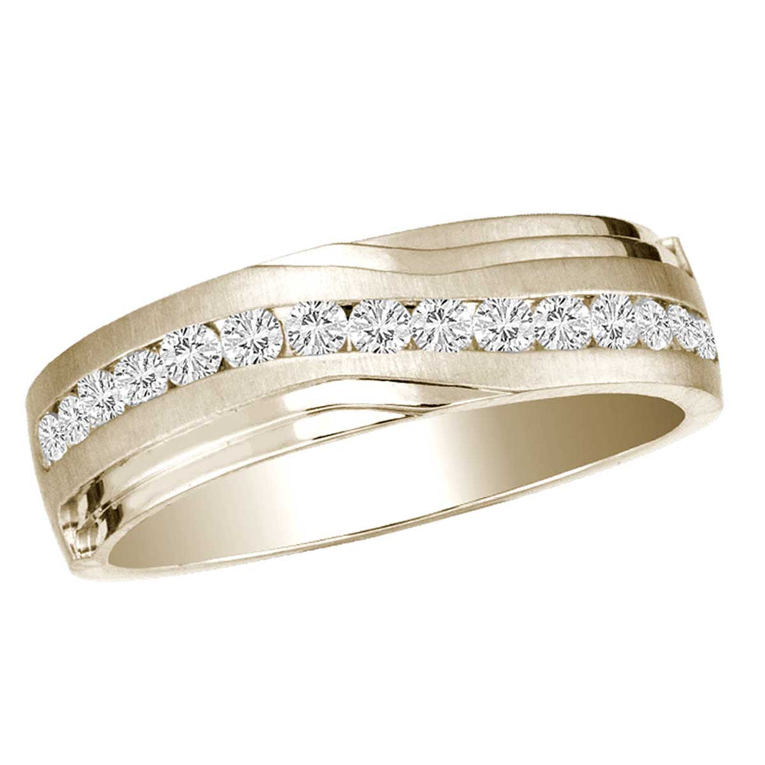14K Yellow Gold Lab Diamond Mens Statement Ring