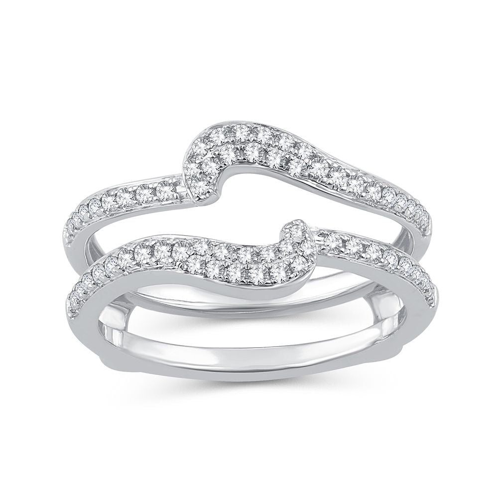 14k White Gold 0.33CT Lab Diamond Ring Guard Enhancer
