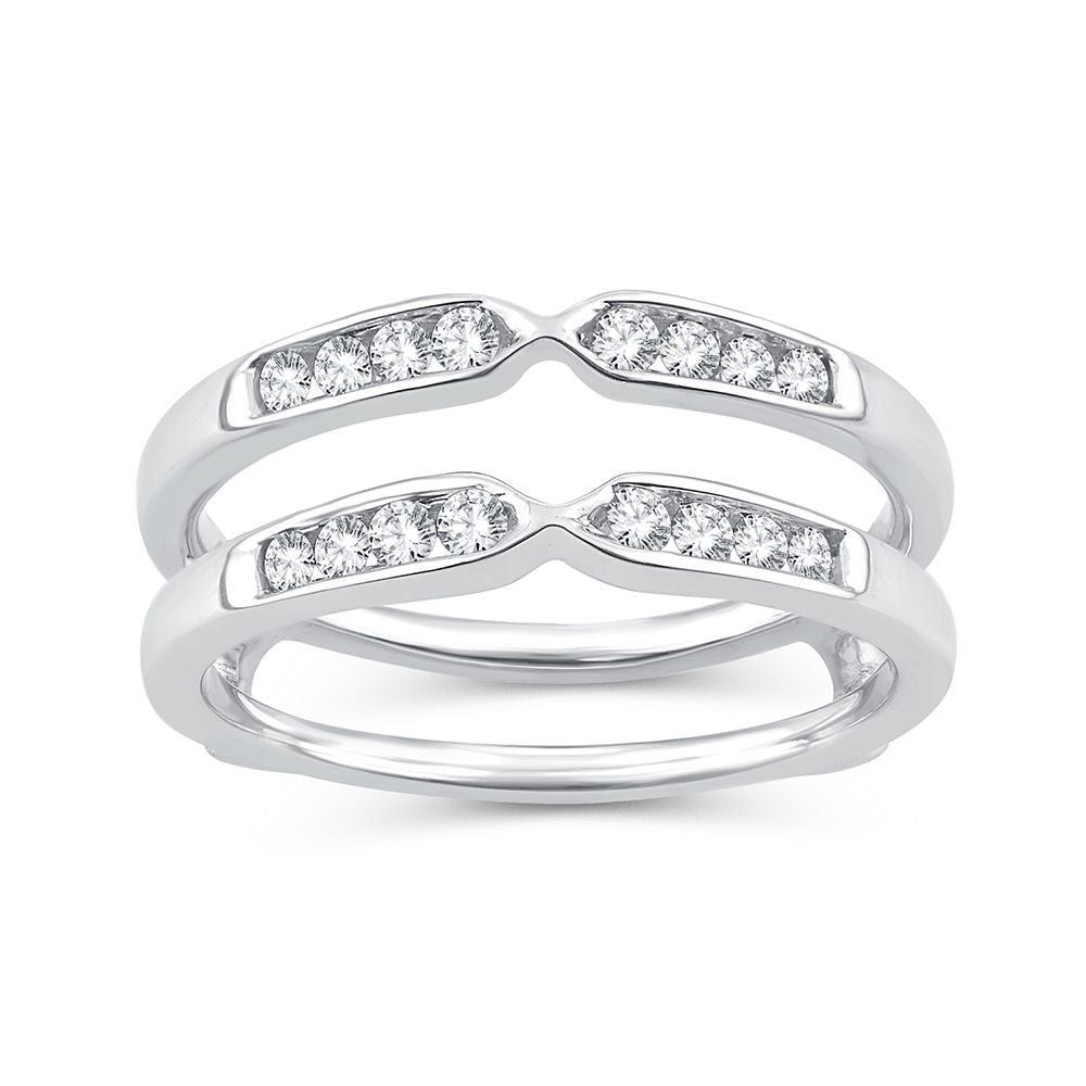 14k White Gold 0.25CT Lab Diamond Ring Guard Enhancer