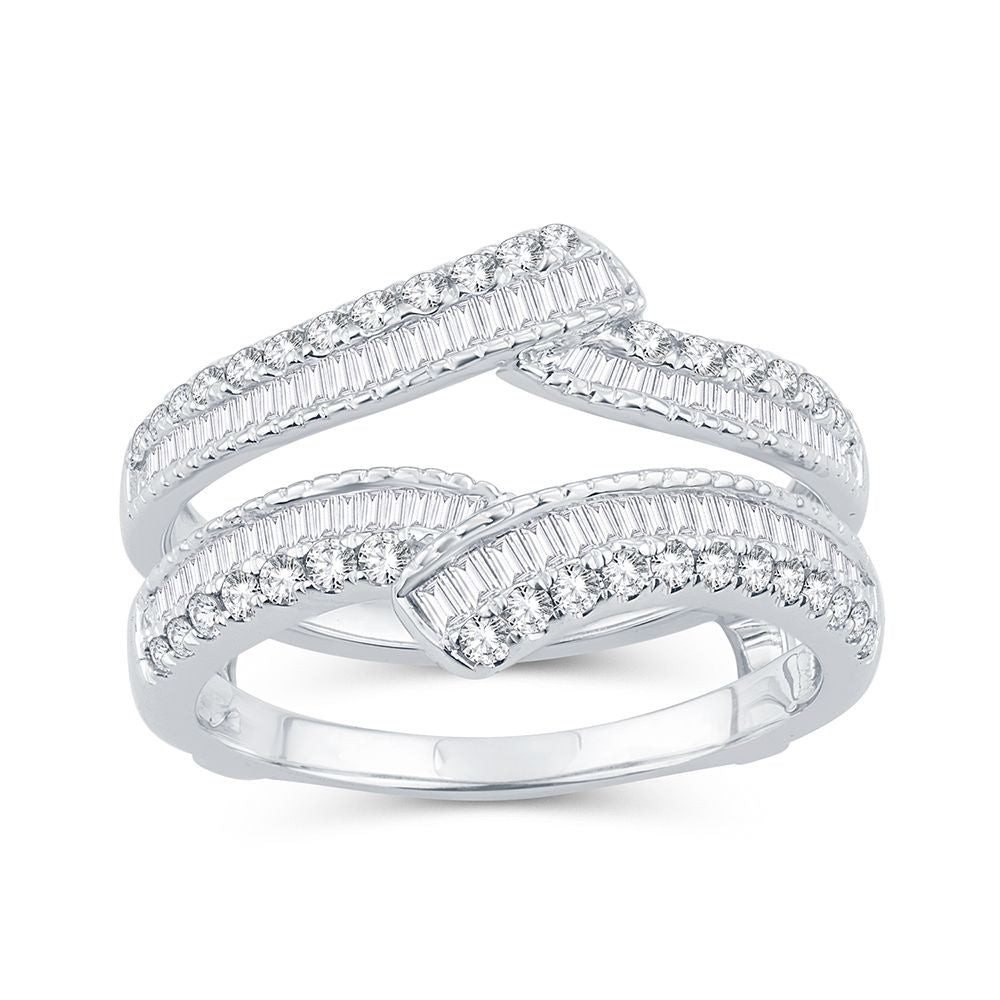 14k White Gold Lab Diamond Ring Guard Enhancer