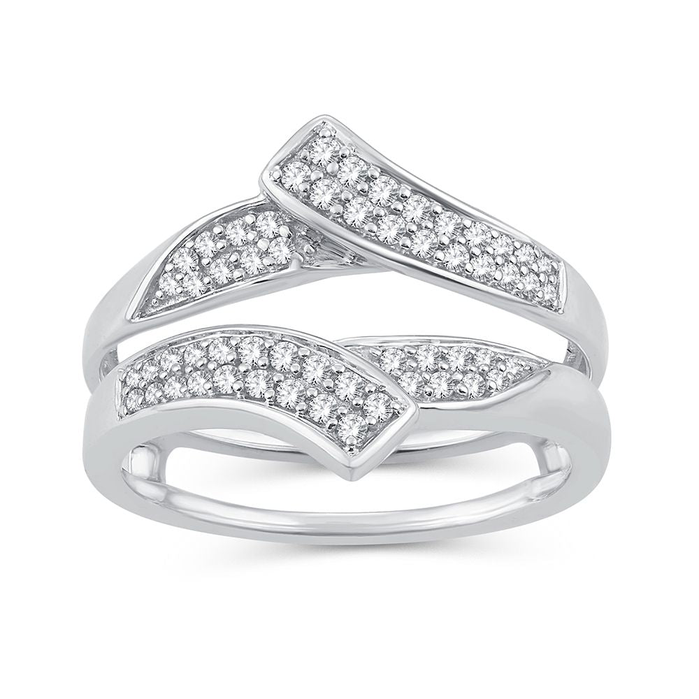 14k White Gold Lab Diamond Ring Guard Enhancer
