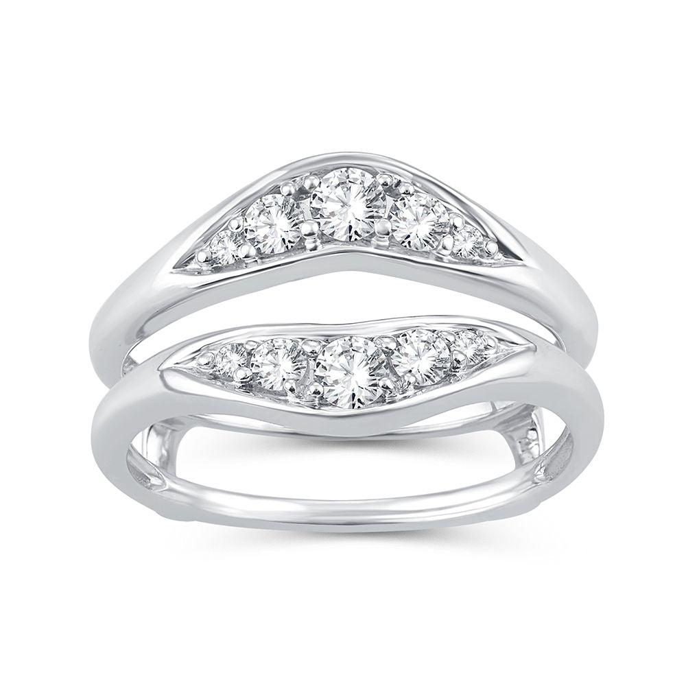 14K White Gold Lab Diamond Ring Guard Enhancer