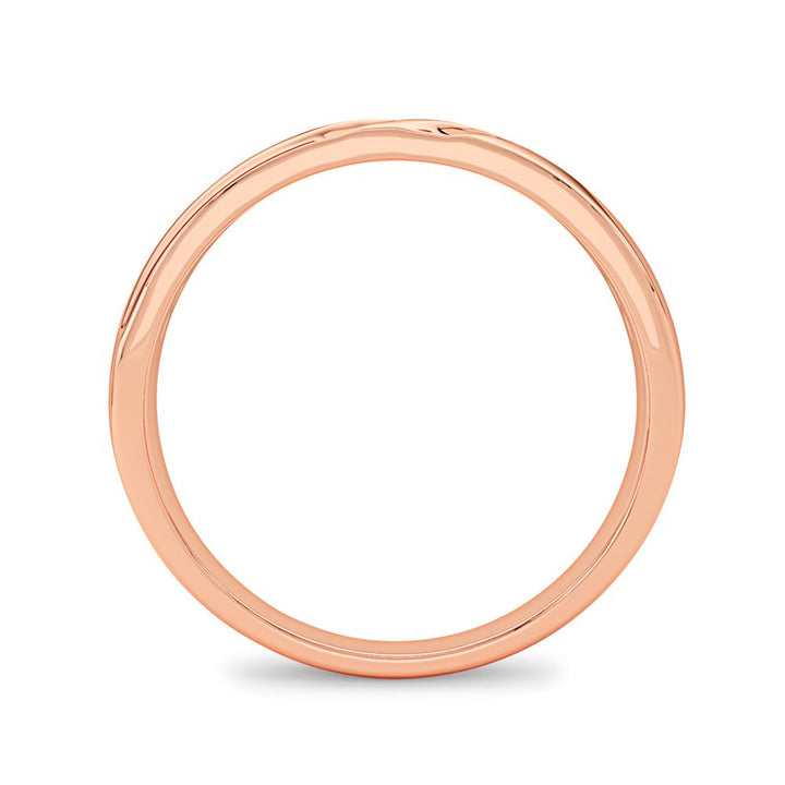 14k Rose Gold Mens Lab Diamond Wedding Band