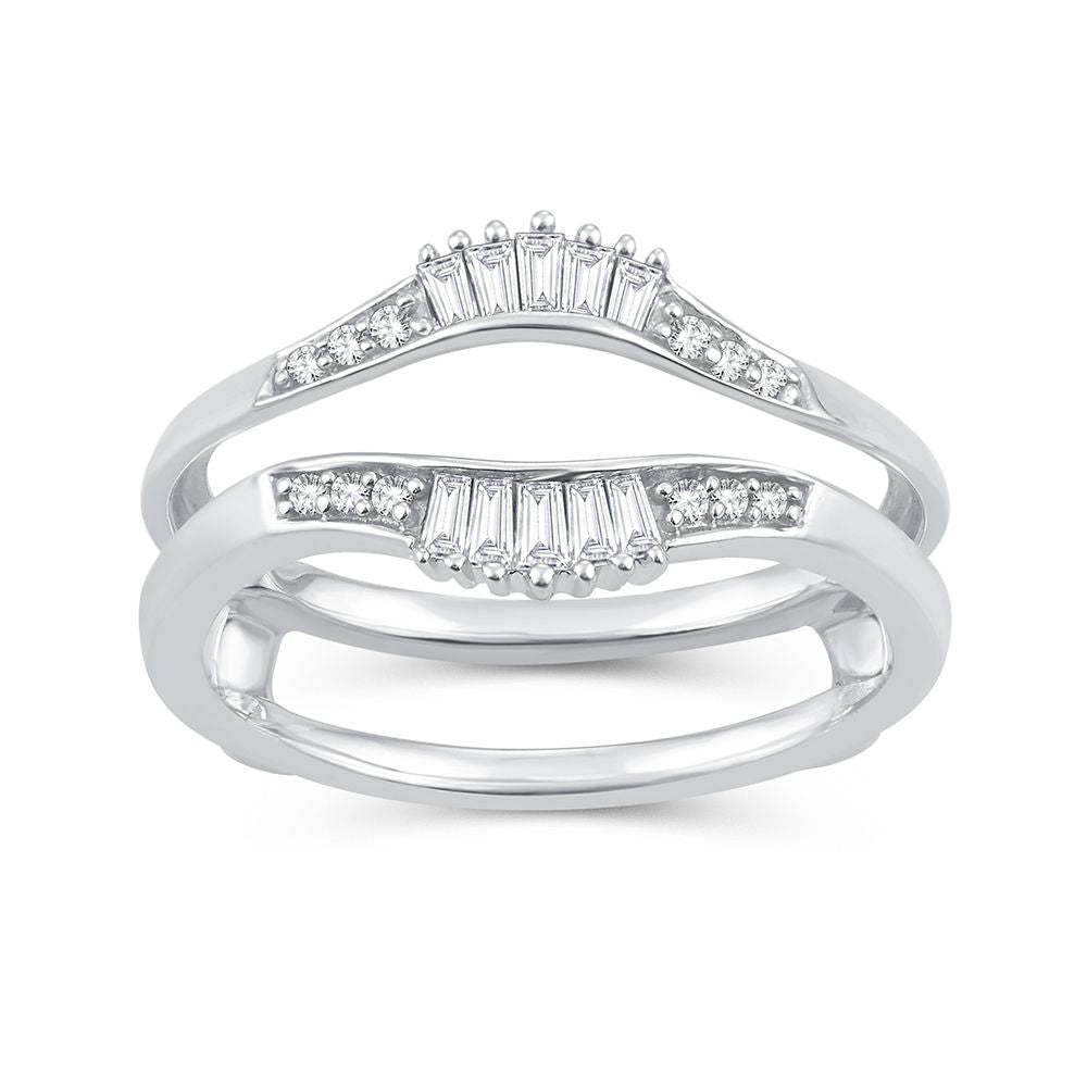 14k White Gold Lab Diamond Ring Guard Enhancer