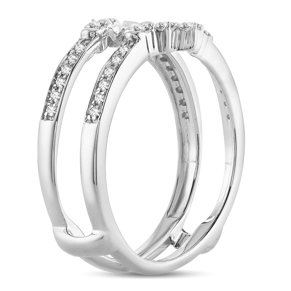 14K White Gold Lab Diamond Ring Guard Enhancer