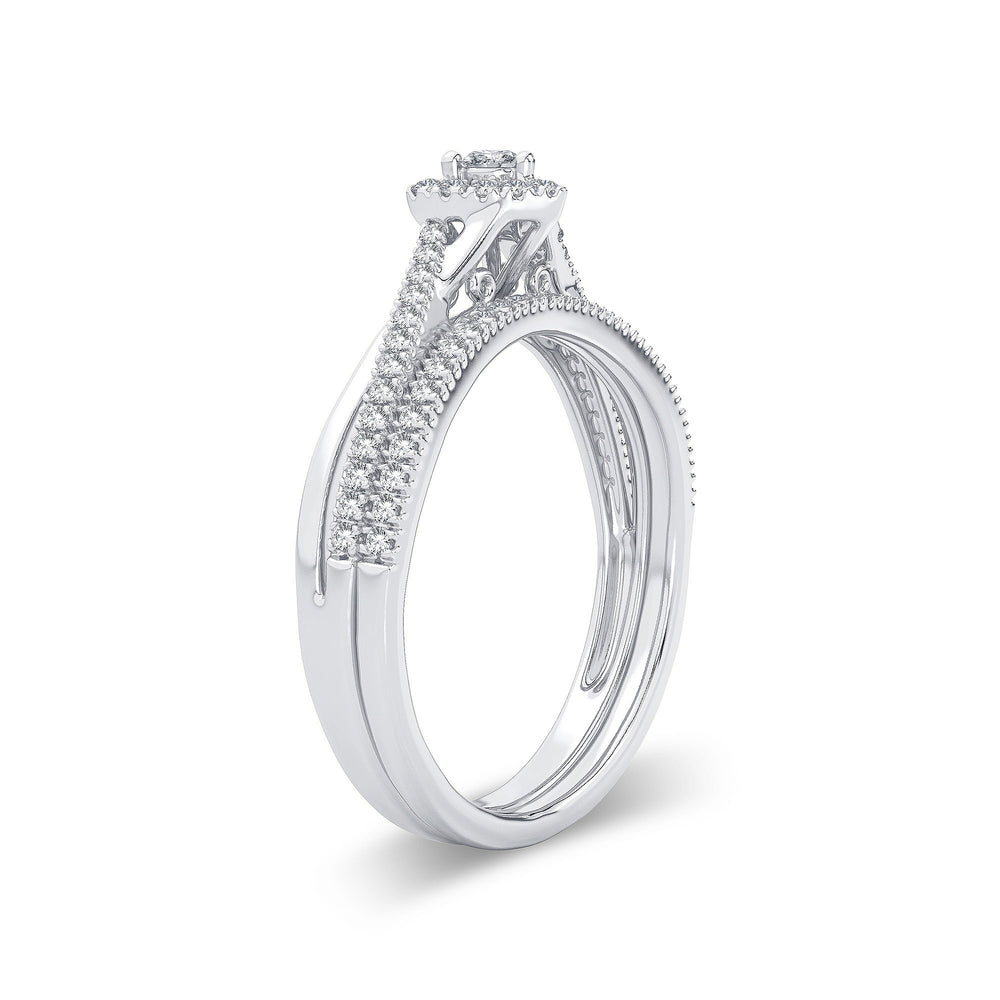 Sparkling 14k White Gold Lab Diamond Bridal Ring (0.34CT)