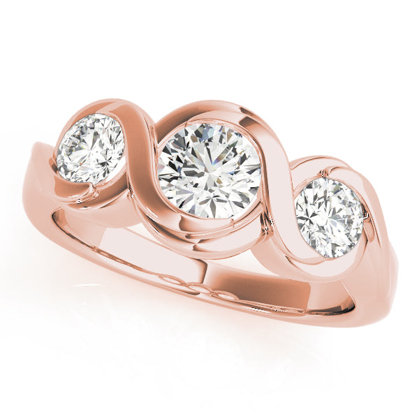 ENGAGEMENT RINGS 3 STONE ROUND