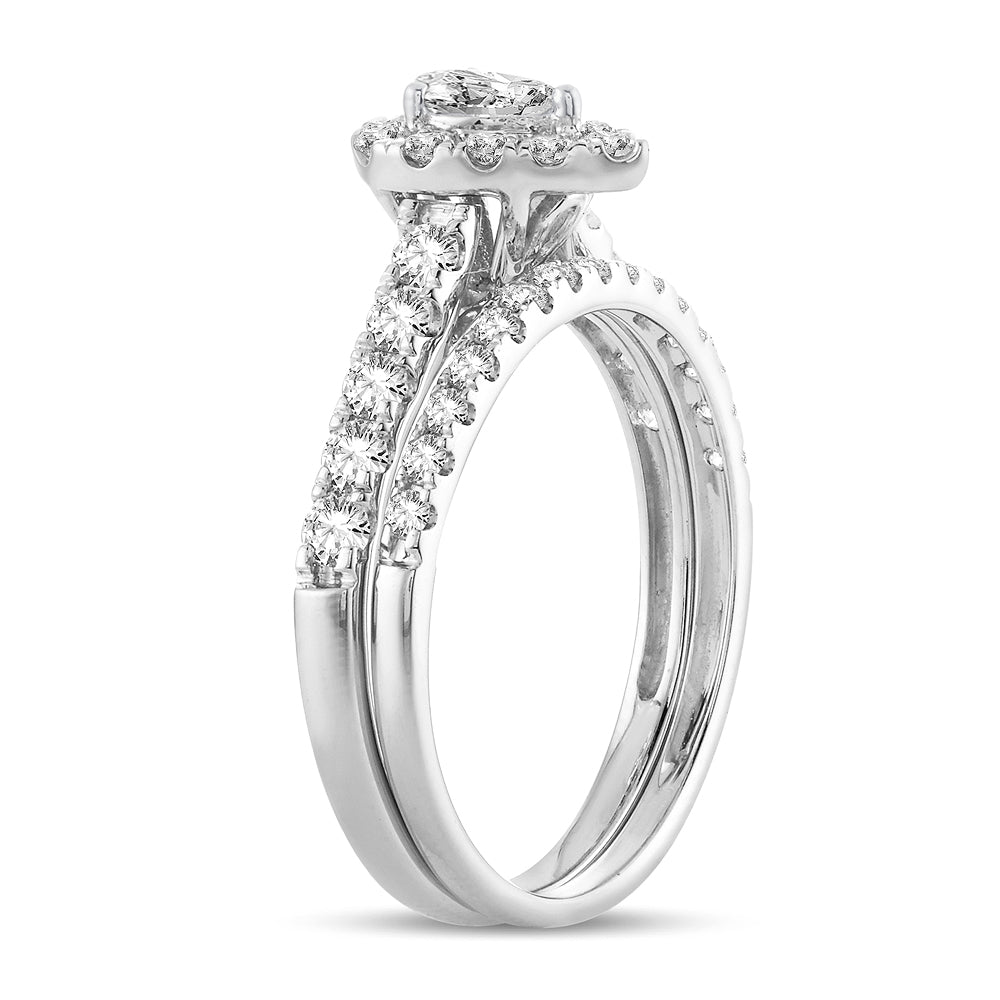 Brilliant 14k White Gold 1CT Lab Diamond Engagement Ring