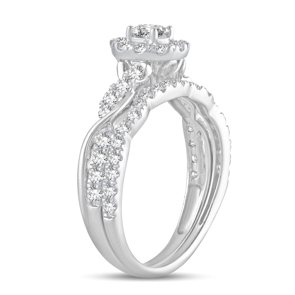 14k White Gold 1CT Lab Diamond Womens Engagement Ring