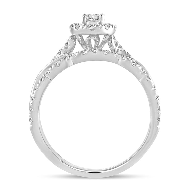 14k White Gold 1CT Lab Diamond Womens Engagement Ring