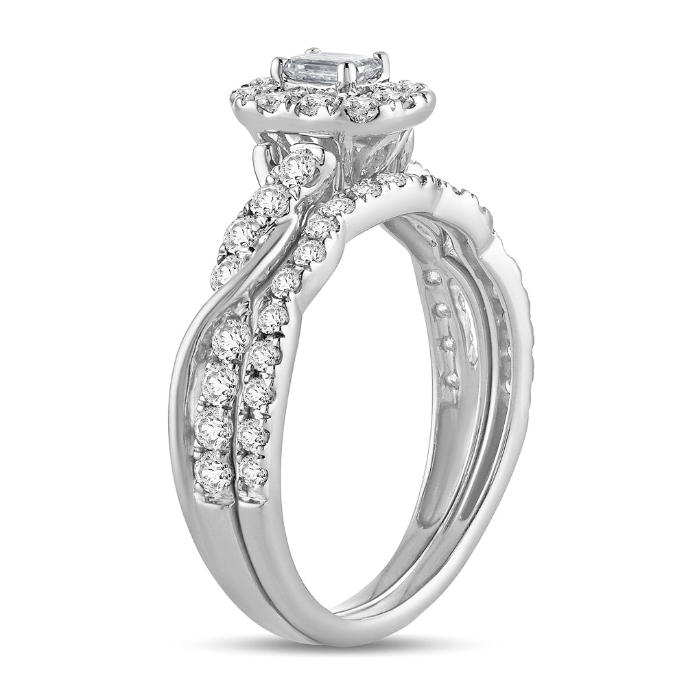 Elegant 14k White Gold 1CT Lab Diamond Engagement Ring