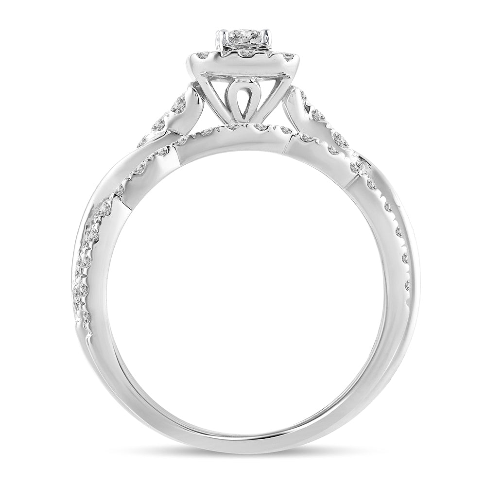 Elegant 14k White Gold 1CT Lab Diamond Engagement Ring
