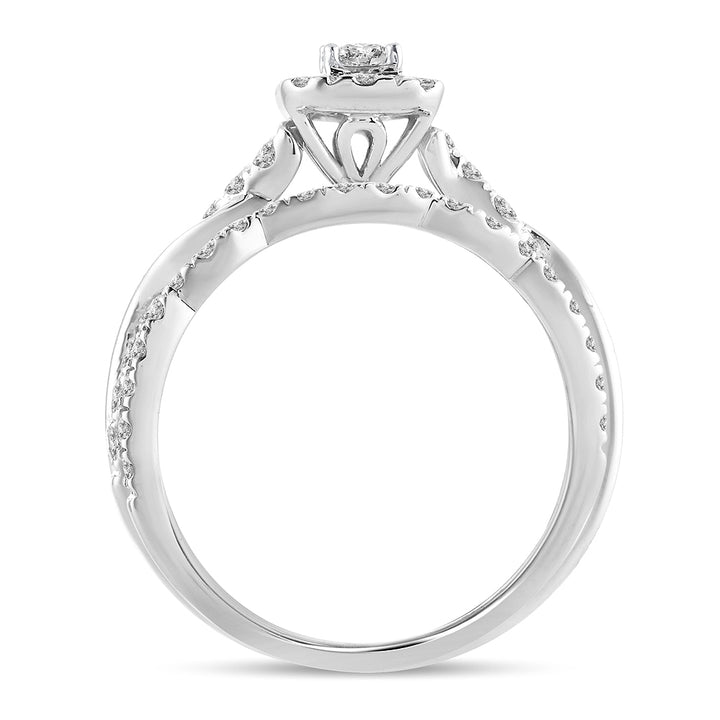 Elegant 14k White Gold 1CT Lab Diamond Engagement Ring
