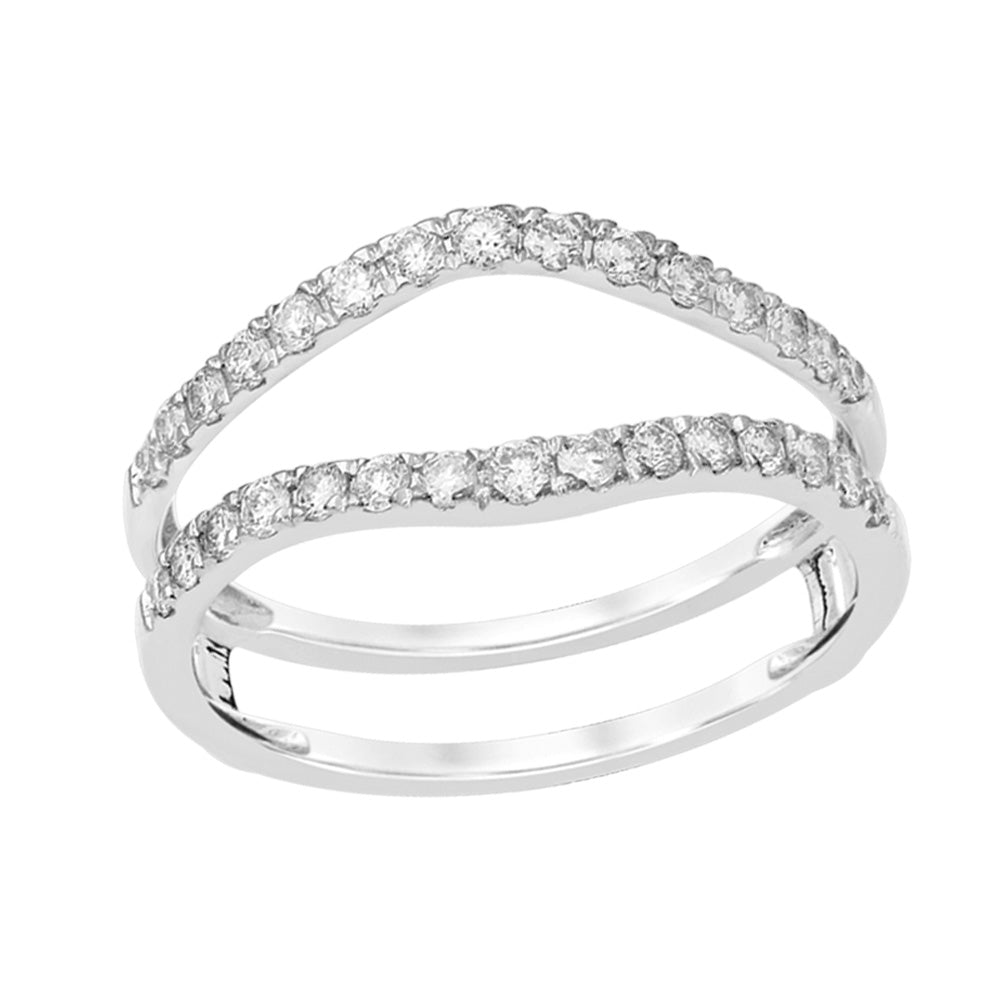 14k White Gold Lab Diamond Ring Guard Enhancer