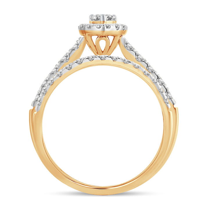 14k Yellow Gold 1CT Lab Diamond Womens Engagement Ring